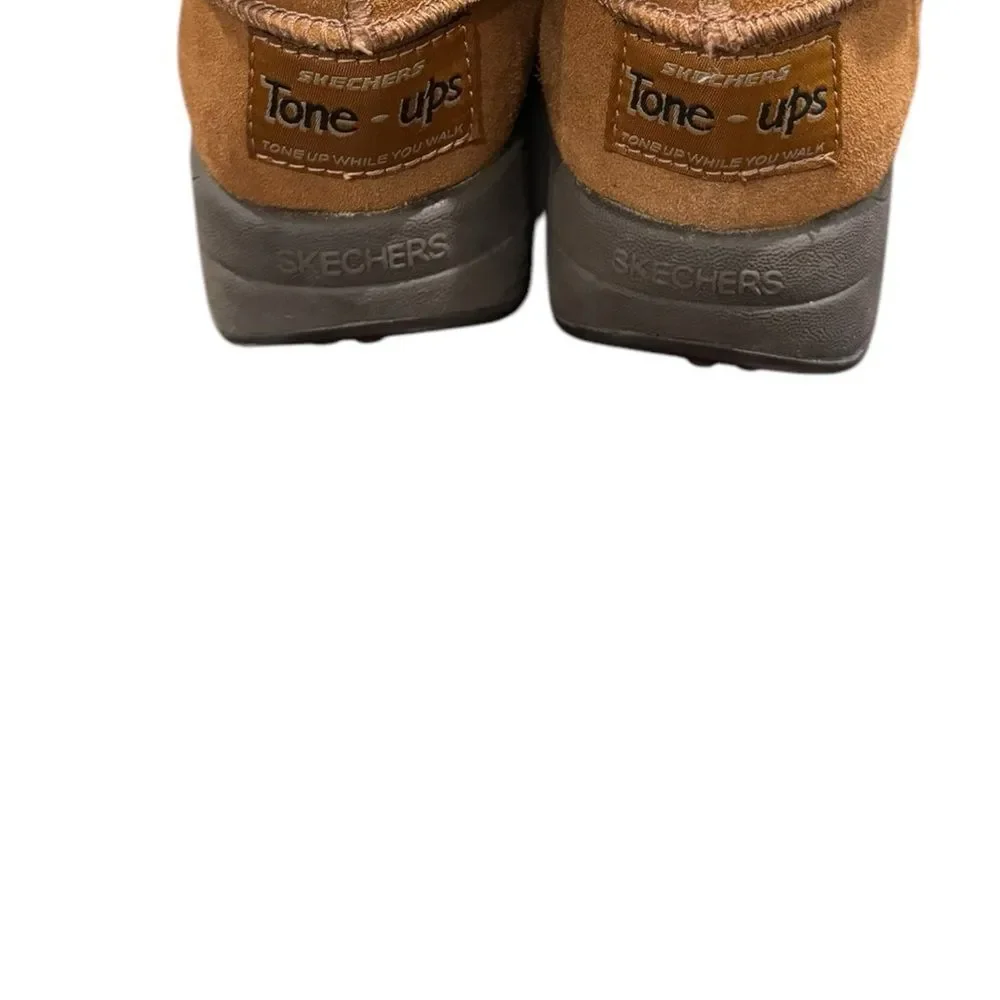 Skechers Women's Tone Ups Tone-Ups Chestnut Suede Pull-on Winter Boots 6
